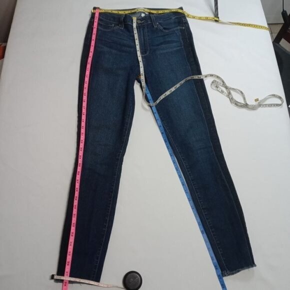 Paige Hoxton Side Stripes Raw hem Ankle Jeans Size 29 in Blue Color - Picture 14 of 16